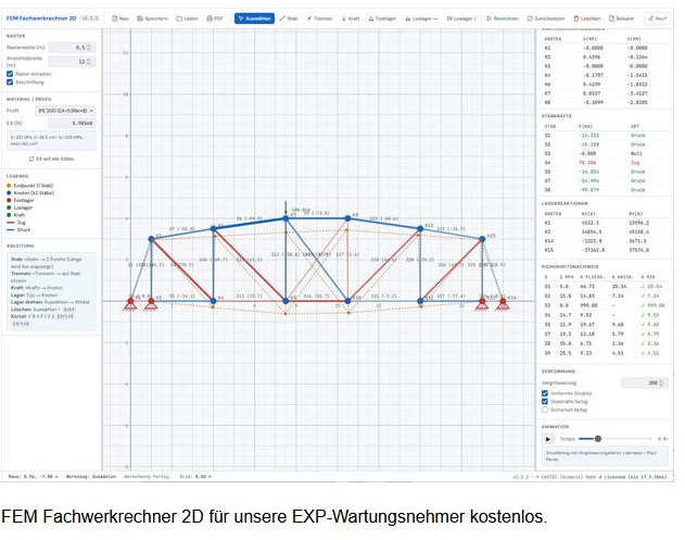 FEM Fachwerkrechner 2D